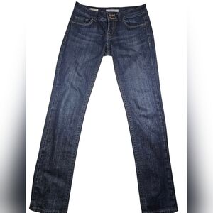 Vigoss Dark Blue Skinny Jeans with Copper Buttons, Zipper Closure, Size 28, 5/6